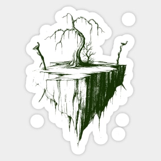 hand draw alone tree graphic design by ironpalette Sticker